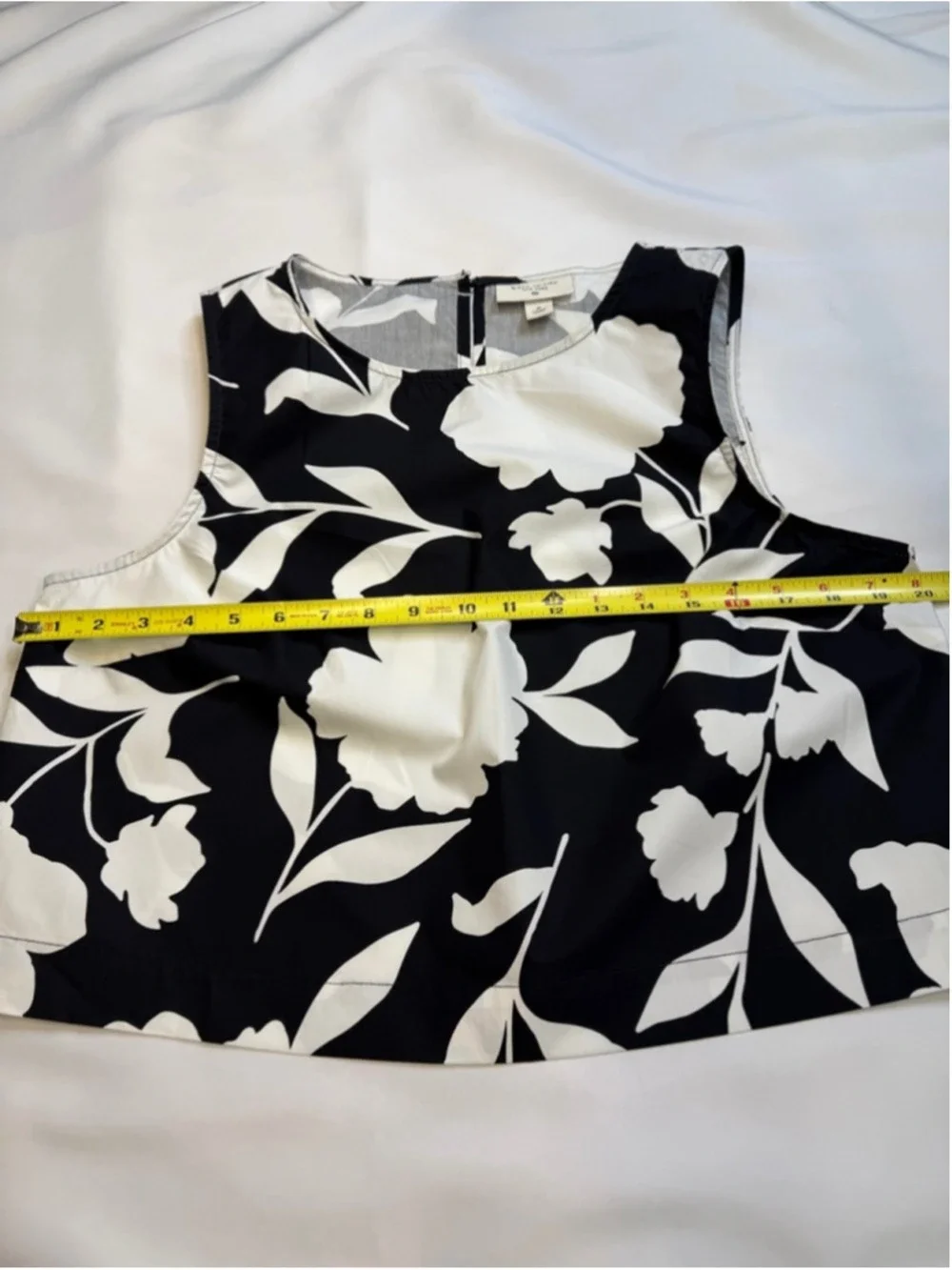 kate spade Black and White Floral Crop Top
